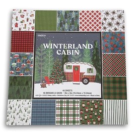 Christmas Winter Wonderland Cabin Paper Stack Pack - 6 x 6 Inches