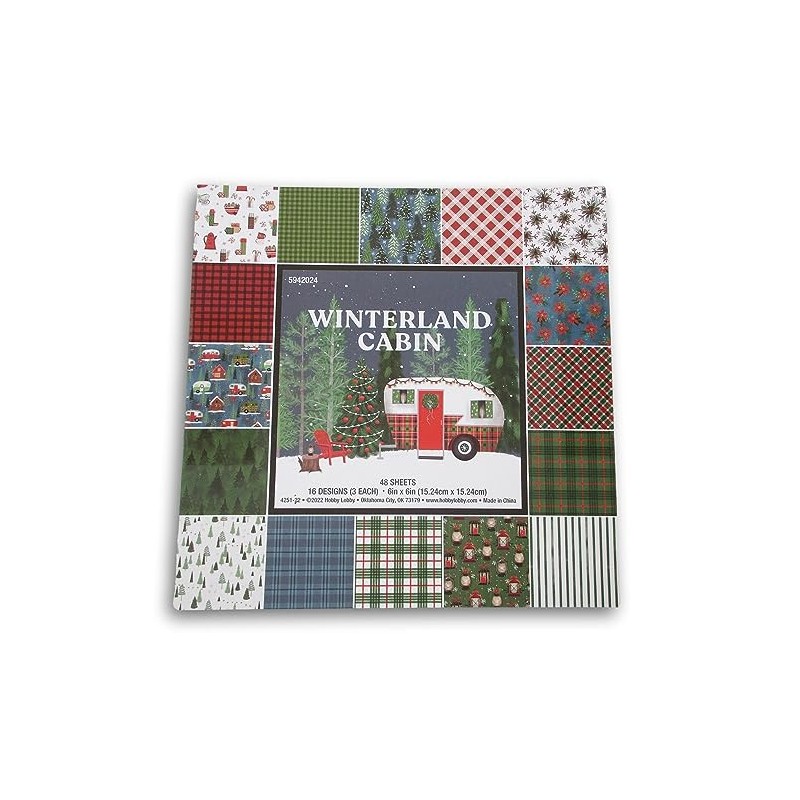 Christmas Winter Wonderland Cabin Paper Stack Pack - 6 x