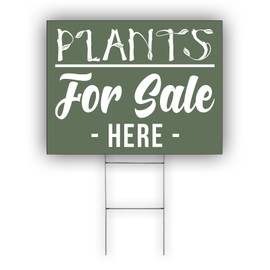 Plants For Sale Here Advertising Buy plants pots seeds or Apricot Lawn Garden Indoor Outdoor Decor Coroplast Yard Sign With H Stake 12"x18" Single Sided