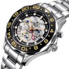 TSAR BOMBA Automatic Mechanical Hybrid GMT Luxury Watch for Men