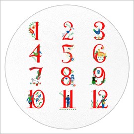 12 Days of Christmas Tempered Glass Cutting Board (12in Diameter Circle), Chinoiserie, Charcuterie, Serving Platter, Glass Tray for Kitchen, Bedroom, Bar, Made in the USA