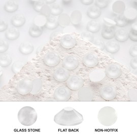 Novani 576 Pieces Flatback Rhinestones Glass Round Gems Neon-White Crystals for Nail Art DIY Crafts Clothes Shoes,SS30,6.4-6.6mm