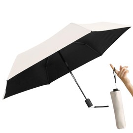 mybrella-safety- [Easy Opening and Closing x Compact] Parasol Lightweight Folding Umbrella, For Rain or Shine, UV Protection, Light Blocking, One Touch, 7.8 oz (220 g), snow (white)