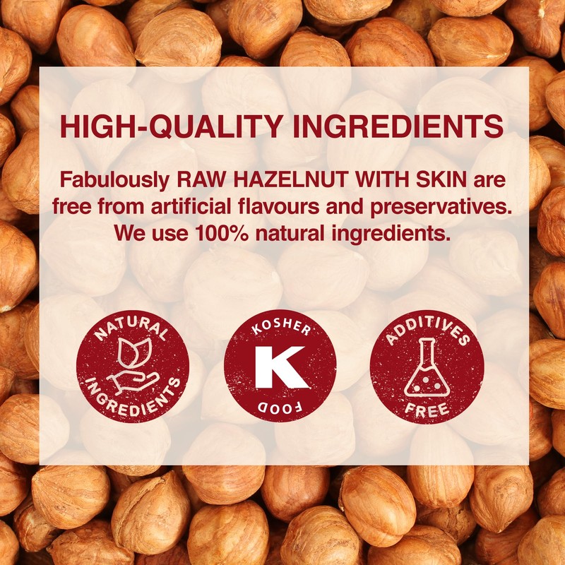 Tropgo Raw Hazelnuts - 500g - Packed Fresh Large Hazelnut