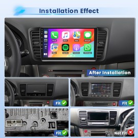 Inefala 2+64G Radio for Subaru Legacy Outback 2003 2004 2005 2006 2007 2008 2009 Carplay Car Stereo Android 15 9'' Touch Screen Android Auto Backup Camera Bluetooth GPS WiFi FM RDS
