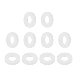 PATIKIL 10 Pcs PTFE Flat Washers 0.24" ID 0.47" OD 0.08" Thickness Sealing Spacer Flange Gasket for Machines Pipe Valves Oil Gas Industries, White (6x12x2mm)