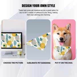 JIVIMOCO 15 Pcs Sublimation Blank Pet Bandana Heat Transfer Washable DIY Triangle Dog Scarf Bibs Kerchief for Dogs Puppy Cats