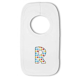 Blue Dotty Alphabet Letter R - Baby Pullover Bib