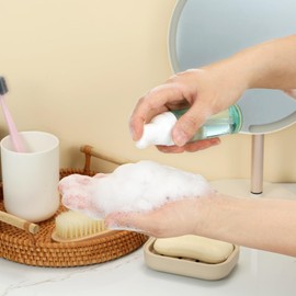 3 Pack Foam Pump Bottle Travel 60 ml/2 oz Small Size Mousse Foaming Soap Dispenser, Clear Plastic Foam Soap Dispenser Mini Empty Refillable Pump Containers (Transparent)