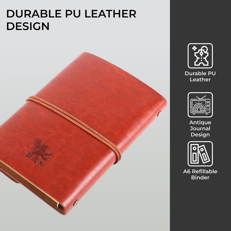 H&S Journal Notebook Plain Blank Pages Refillable Notepad Diary -