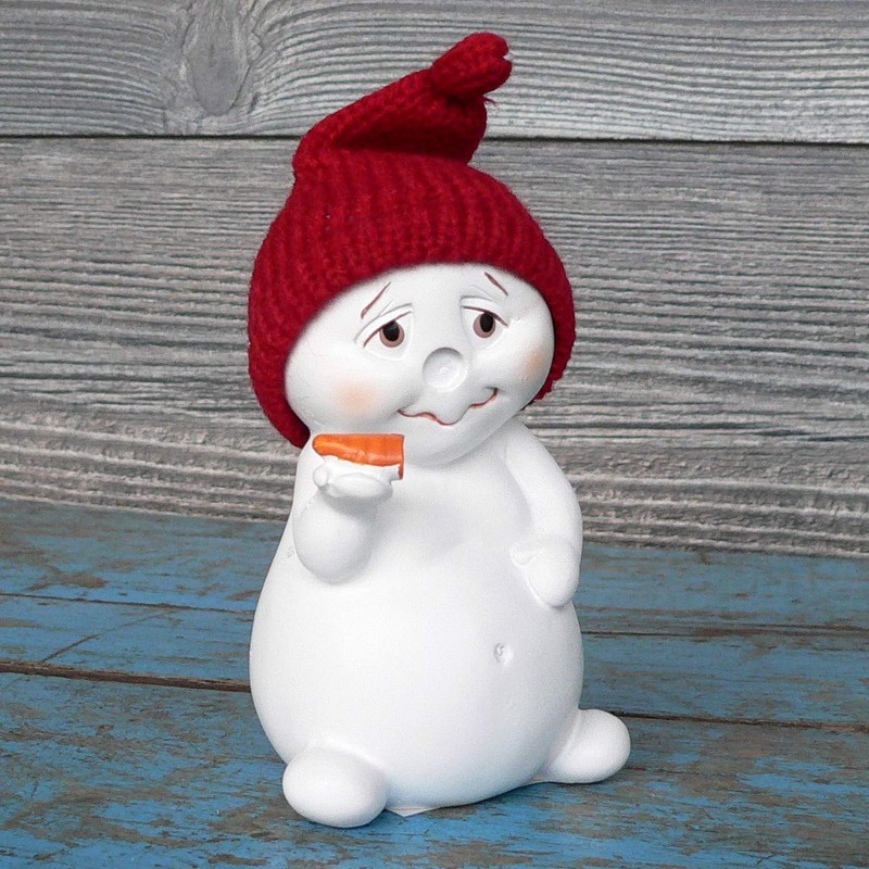 TEMPELWELT 2 x Decorative Figurine Snowman Nose Off in a