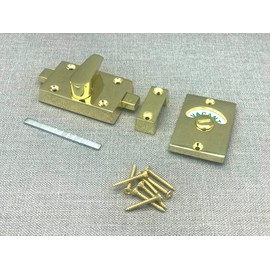 TERF® Heavy Duty Polished Brass Indicator Catch Latch Lock Bolt 60mm Door Vacant Engaged Display Indicator Bolt including Fixing Screw Use For Bathroom Public Toilet Restroom and Multi Use - Pack of 1