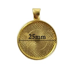 PENTA ANGEL 24PCS 25mm/1" Round Bezel Pendant Trays Blanks Trays Pendant for DIY Crafting Photo Jewelry Making(4 Colors)