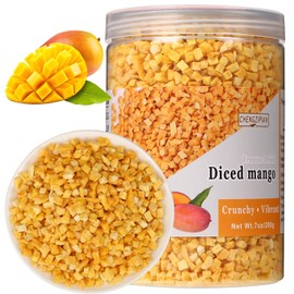 Freeze Dried Mango Diced, Freeze Dried Fruit, 7oz/200g Natural Dehydrated Mango, No Sugar Added, for Baking,Smoothie, Yogurt,Tea