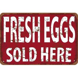 Farm Fresh Eggs Sale Vintage Metal Tin Sign Wall Art Decor Plaque for Home Kitchen Shop Garage 12x8 In