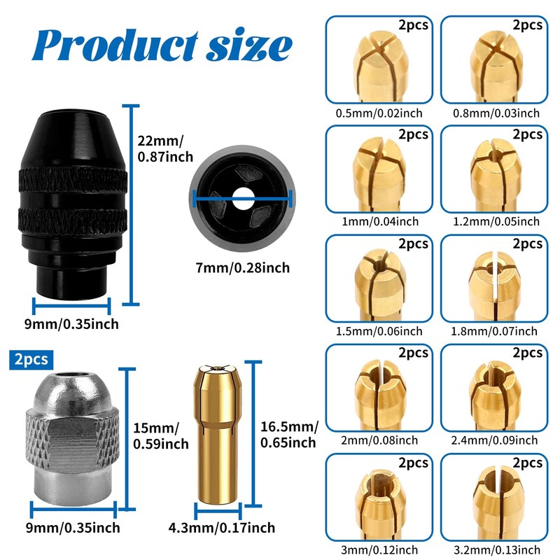 23-Piece Drill Chuck Set, Replacement 4486 Quick Change Drill Chuck