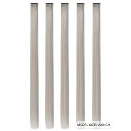 Straight Clip-in Hair Extensions, 20 inch long. 5 pcs. (Gray)