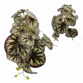 MOHOHLES Reptile Plants for Terrarium, Artificial Hanging Plastic Plants with Suction Cups，Amphibian Tank Habitat Decor fit for Bearded Dragons Chameleon Lizards Snake 2Pack (D)