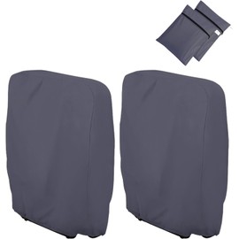 Donken Folding Chairs Protective Cover, Pack of 2 Garden Chairs Cover, Oxford Cover, Windproof, Anti-UV, Dustproof for Garden Furniture, Deck Chair, Folding Deck Chair, Folding Chair with Bag (Dark