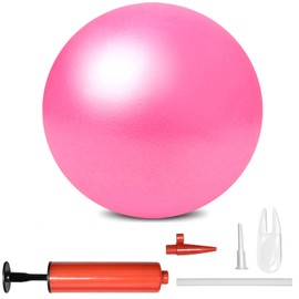 BAIMAN Mini Pilates Exercise Yoga Ball, Small Inflatable Exercise Yoga Ball,Core Training and Physical Therapy Equipment, Improves Balance for Home & Gym & Office with Pump(Pink,6 Inch)