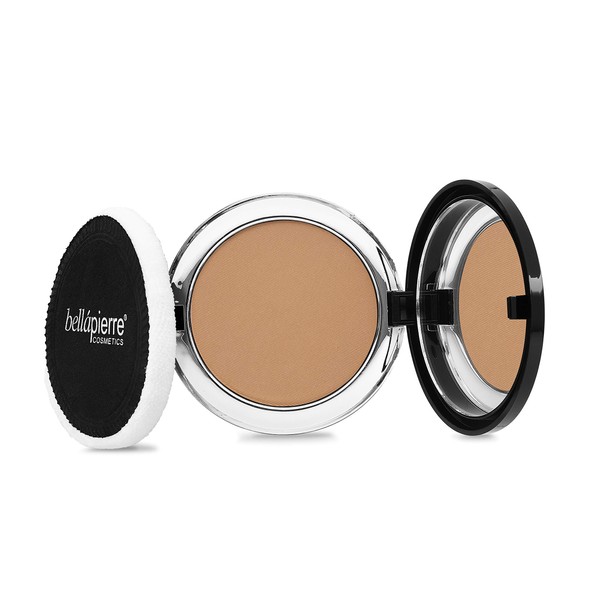 bellapierre Compact Mineral Foundation SPF 15 | Vegan & Cruelty Free | Full Coverage | Hypoallergenic & Safe for All Skin Types | Oil & Talc Free - 0.35 Oz - Nutmeg