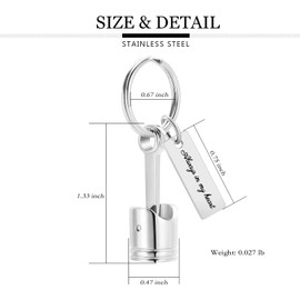 memorial jewelry Auto Part Cremation Urn Keychain for Ashes for Men's Motor Piston Ashes Keepsake