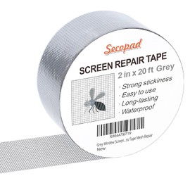 Secopad Grey Window Screen Repair Tape, 2IN X 20FT Screen Repair Kit for Windows or Doors, Strong Adhesive Screen Patch Fiberglass Tape Mesh Repair