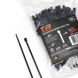 TR Industrial Contractor Series UV Cable Ties (100-Piece), 4", Type 21, Made in USA