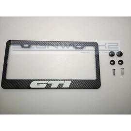 SIGNWERKZ Glowing GTI Carbon Fiber Printed Stainless Steel license Plate Frame