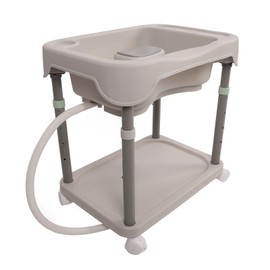 Adjustable Height Portable Hair Washing Basin Comfortable Hair Washing Shampoo Bowl for Home Use Pregnant Women (Smoke Gray)