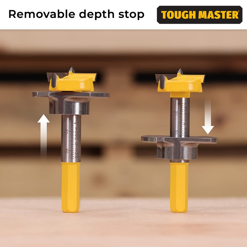 Forstner Bits TOUGH MASTER 5 Piece Carbide Tip, 15mm, 20mm,