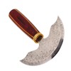 Round Leather Knifes Incisive Blade High Hardness Polished Wooden Handle