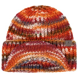 LIERYS Viliona Knitted Hat – Peaked Cap – 50% Virgin Wool – Made in Germany – Women – Winter, orange