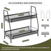 Standing Spice Rack Organiser Kitchen Spice Organiser Shelf Worktop Black