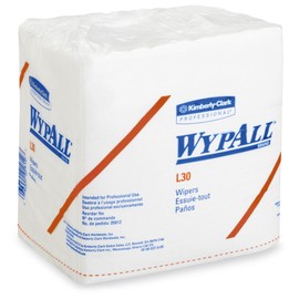 Wypall Kimberly-Clark Professional Wypall L30 Wipers - 13" Length X 12-1/2" Width, White, 90 Wipers