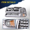 G-PLUS LED DRL Headlights Compatible with 1999-2002 Chevy Silverado/2001-2002 Silverado