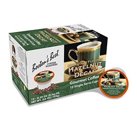 Boston's Best Coffee Roasters - Hazelnut Decaf - Medium Roast 100% Arabica Coffee - 12 Single Serve Keurig-Compatible K-Cup Pods