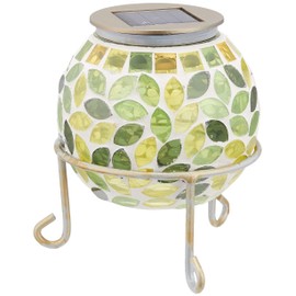 Kishima Carade Solar Garden Light, Green Leaf Approx. W12.2 inches (31 cm), D3.3 inches (8.5 cm), H13.8 inches (35 cm), KL-10366