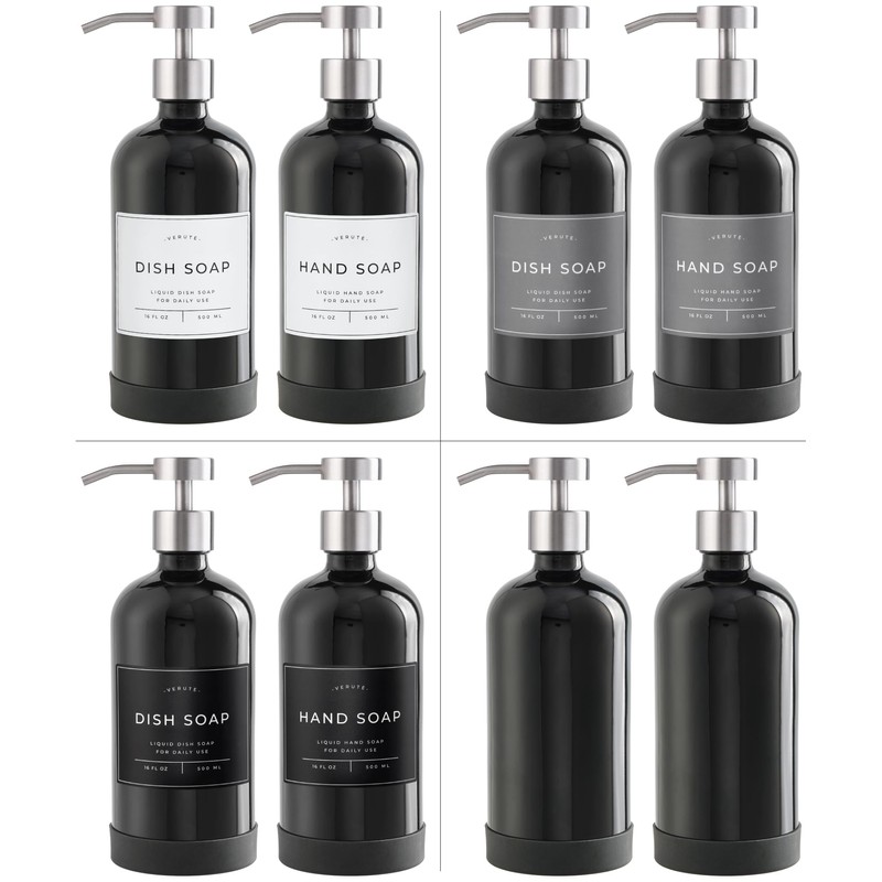 Hand and Dish Soap Dispenser for Kitchen and Bathroom, Set