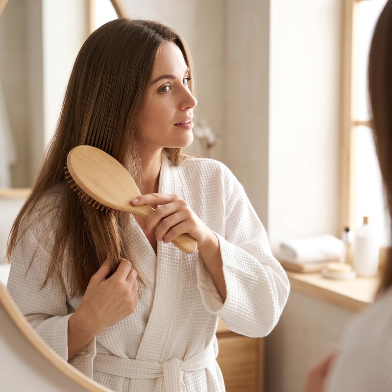 20 Pcs Wooden Hair Brush Bulk, Anti-Static