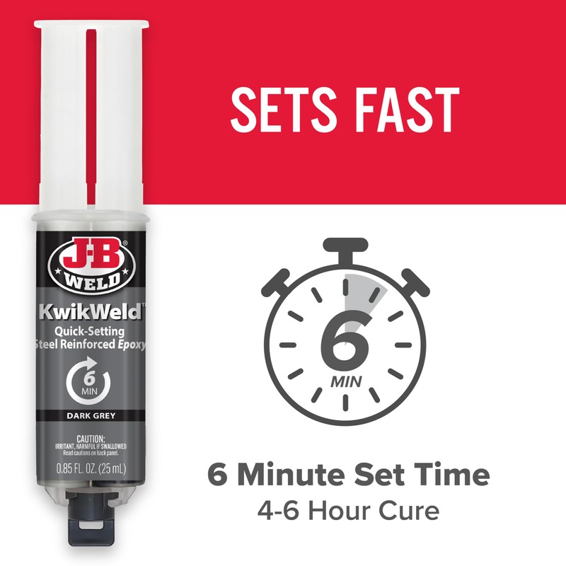 J-B Weld 6 Minute Set Epoxy KwikWeld, High Strength, Waterproof,