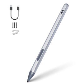 Stylus Pen for HP Envy X360 Pavilion X360 Specter X360 Spectre X2 Envy X2 Rechargeable MPP 2.0 Tilt Active Pen with 4096 Pressure Sensitivity, Palm Rejection, Tpye-c Charge, Sliver