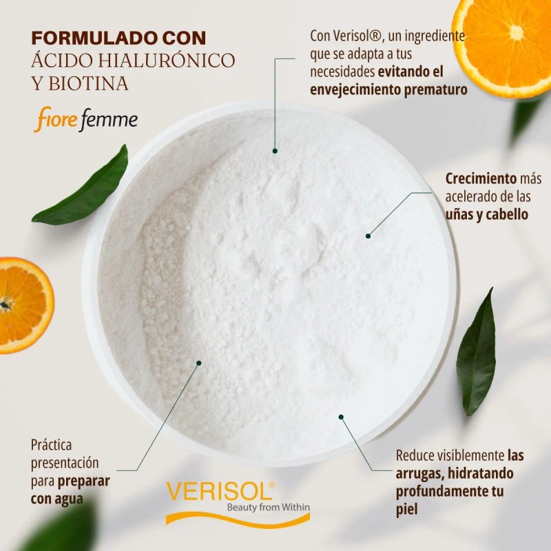 Fiore Femme Péptidos Bioactivos De Colágeno 210g Verisol Sabor Naranja
