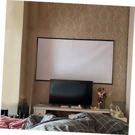 jojofuny Projector Screen Foldable High Definition Crease Screen for Home Theater and Outdoor Use Portable Format for Presentations and Movies