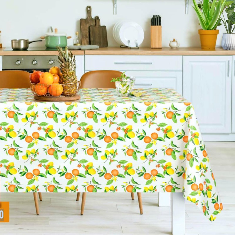 KP HOME Waterproof Wipe Clean Tablecloth - Rectangular Oilcloth 78x55in