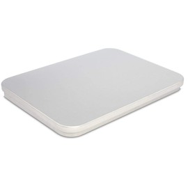 TRIOSK Tin Box with Lid, Metal Tin 16.0 x 12.3 x 1.2 cm, Square, Empty, Silver, Rectangular Storage Box, DIN A6 Storage Box for All Sorts