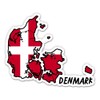 Squiddy Denmark Map with Flag - Vinyl Sticker Decal for Phone, Laptop, Water Bottle - 3"