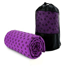 YHIXYUNAZ Non-Slip Yoga Towel Mat Fitness Gym Microfiber Blanket, Super Absorbent, for Hot Yoga, Pilates and Workout 72"x25" (Purple)