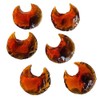 5 Pcs Red Carnelian Crescent Moon, Red Carnelian Carved Moon