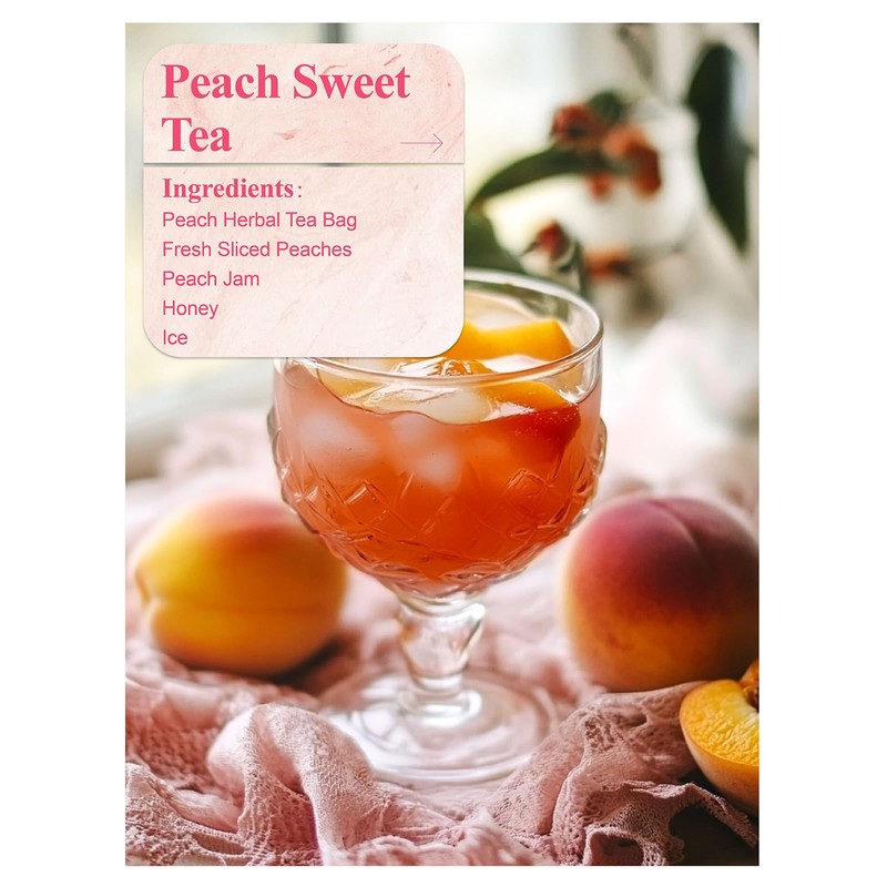 LOOMICA Peach Herbal Tea, Caffeine-Free, Peach Tea Bags with Rosehip,